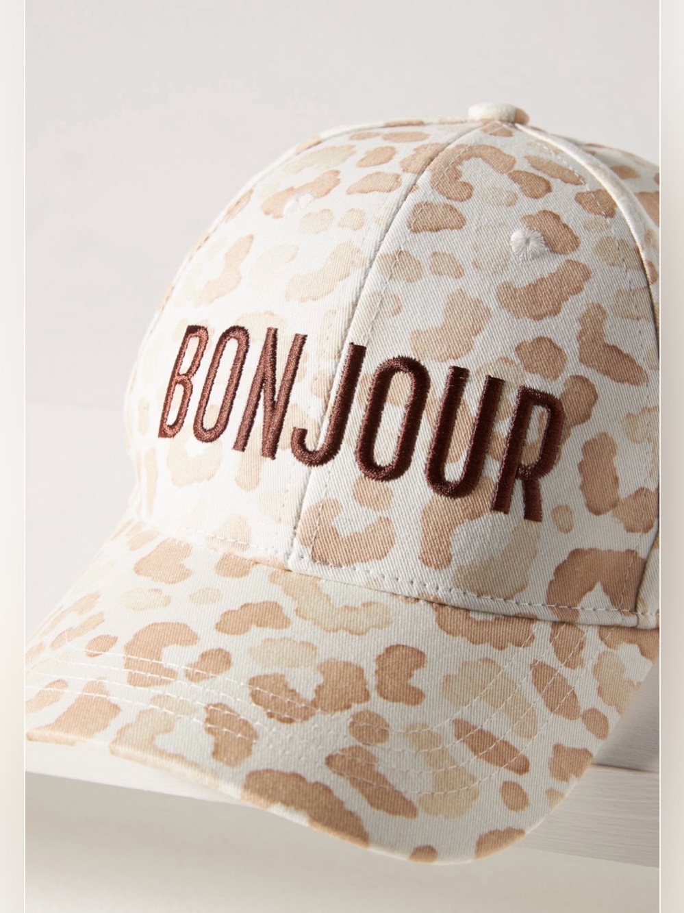 Anthropologie Embroidered Phrase Animal Printed Baseball Cap |